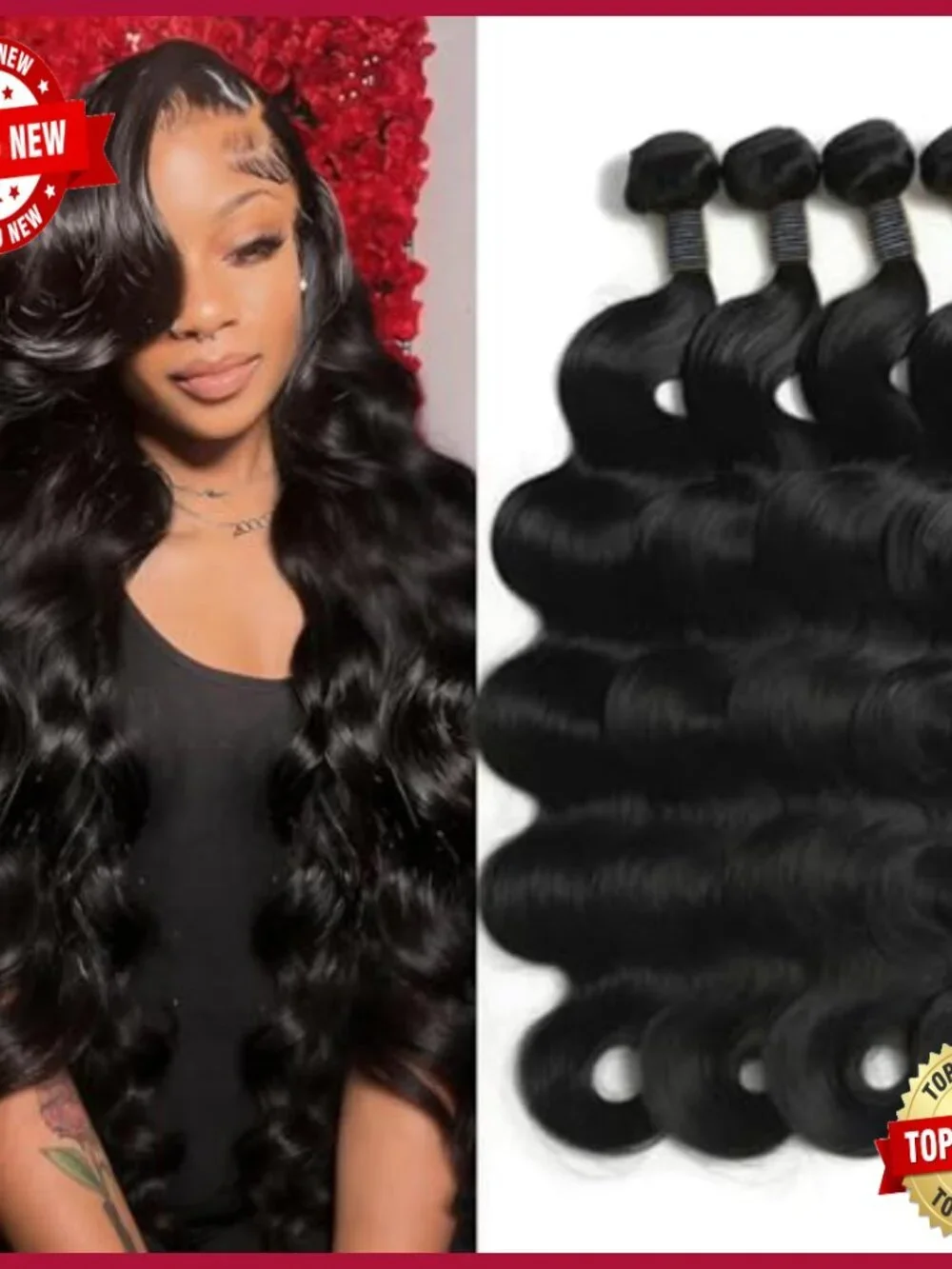 12A Body Wave Human Hair Extensions 4 Bundles Brazilian Virgin Hair